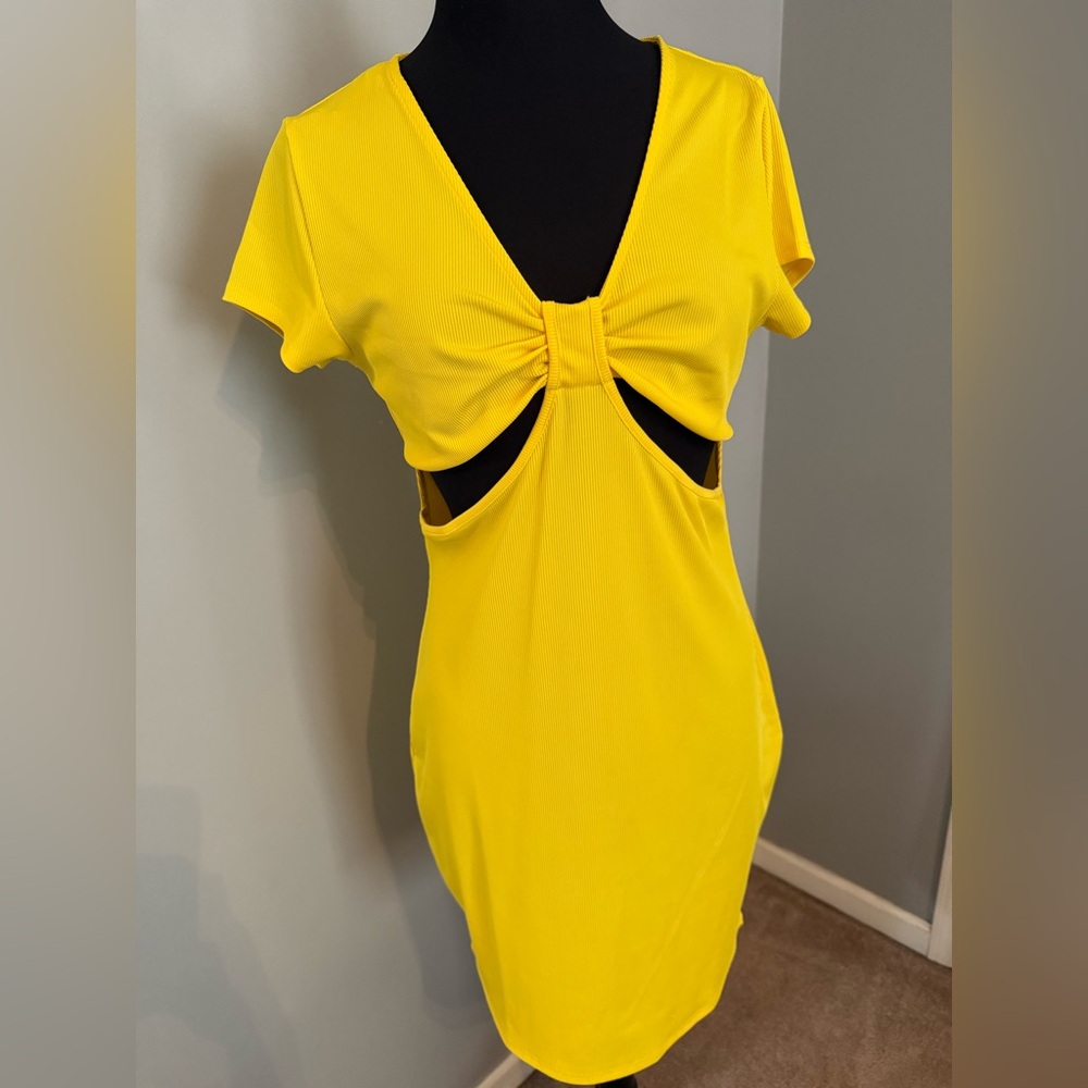 Planet Gold Yellow Backless Dress